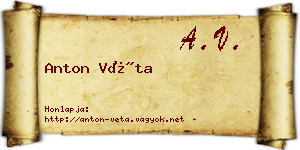 Anton Véta névjegykártya
